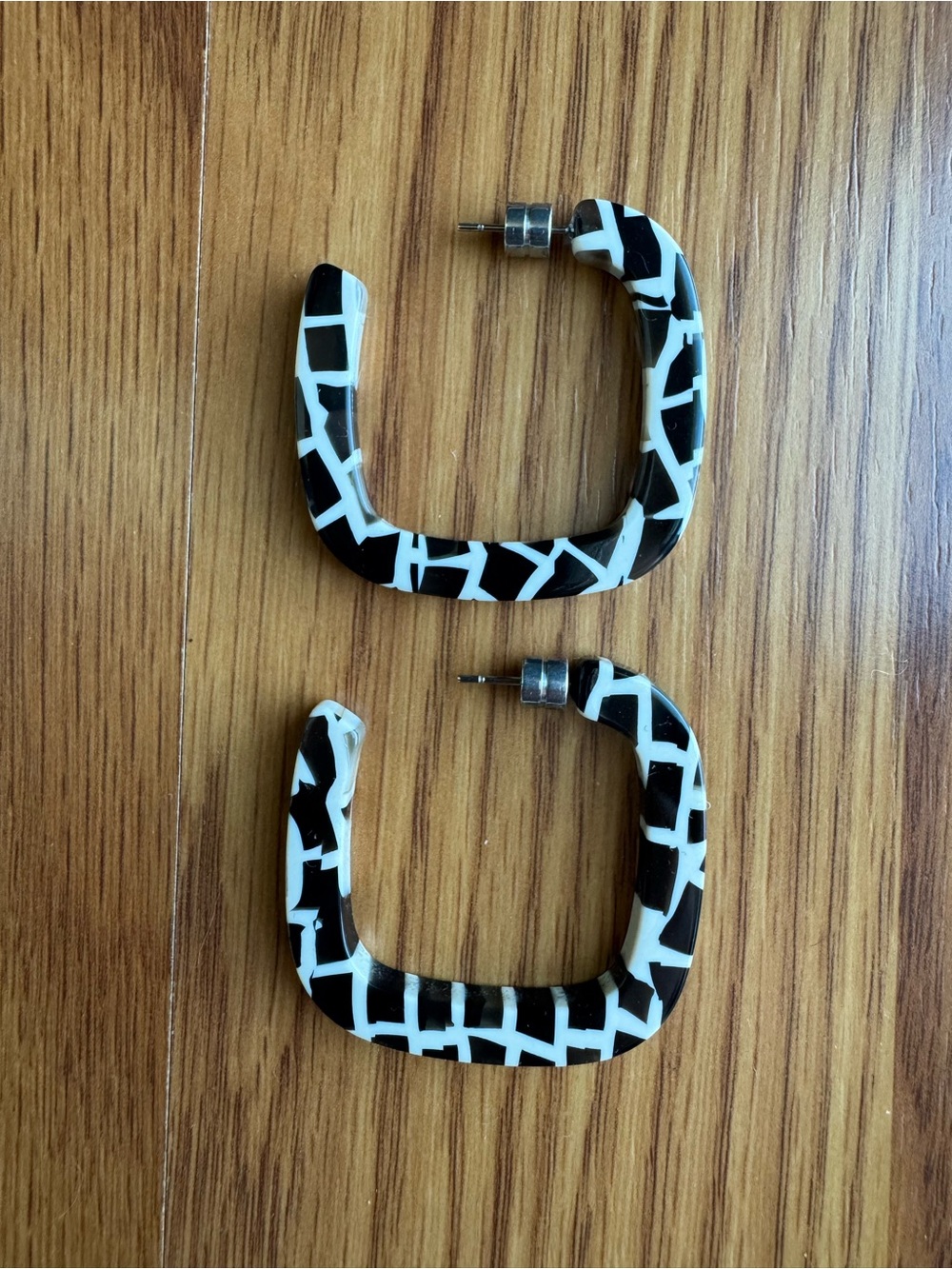 Rocksbox Machete Patterned Square Hoop Earrings